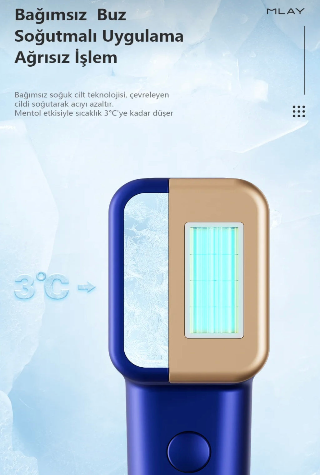 MLAY T16 BiR MİLYON ATIM (4 adet başlık) soğuk otomatik ev epilasyon lazer cihazı