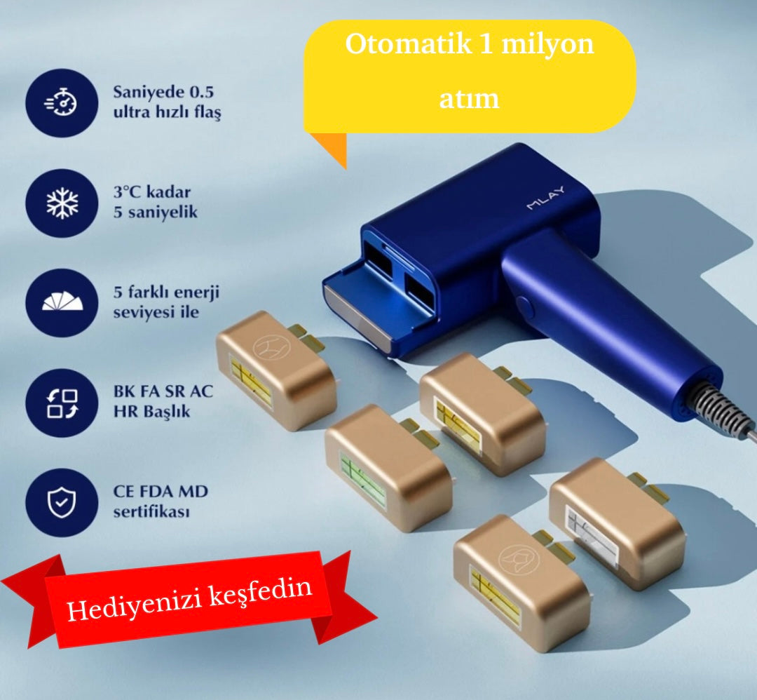 MLAY T16 BiR MİLYON ATIM (4 adet başlık) soğuk otomatik ev epilasyon lazer cihazı