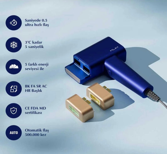 MLAY T16 BiR MİLYON ATIM (2 adet başlık) soğuk otomatik ev epilasyon lazer cihazı